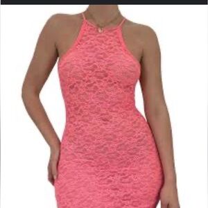 Victoria’s Secret Vintage coral pink lace floral slip dress, sleepwear sz S/P